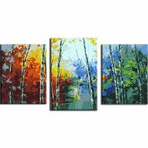 Painting by Numbers Plant World Lake- 3-Panel (Triptych)